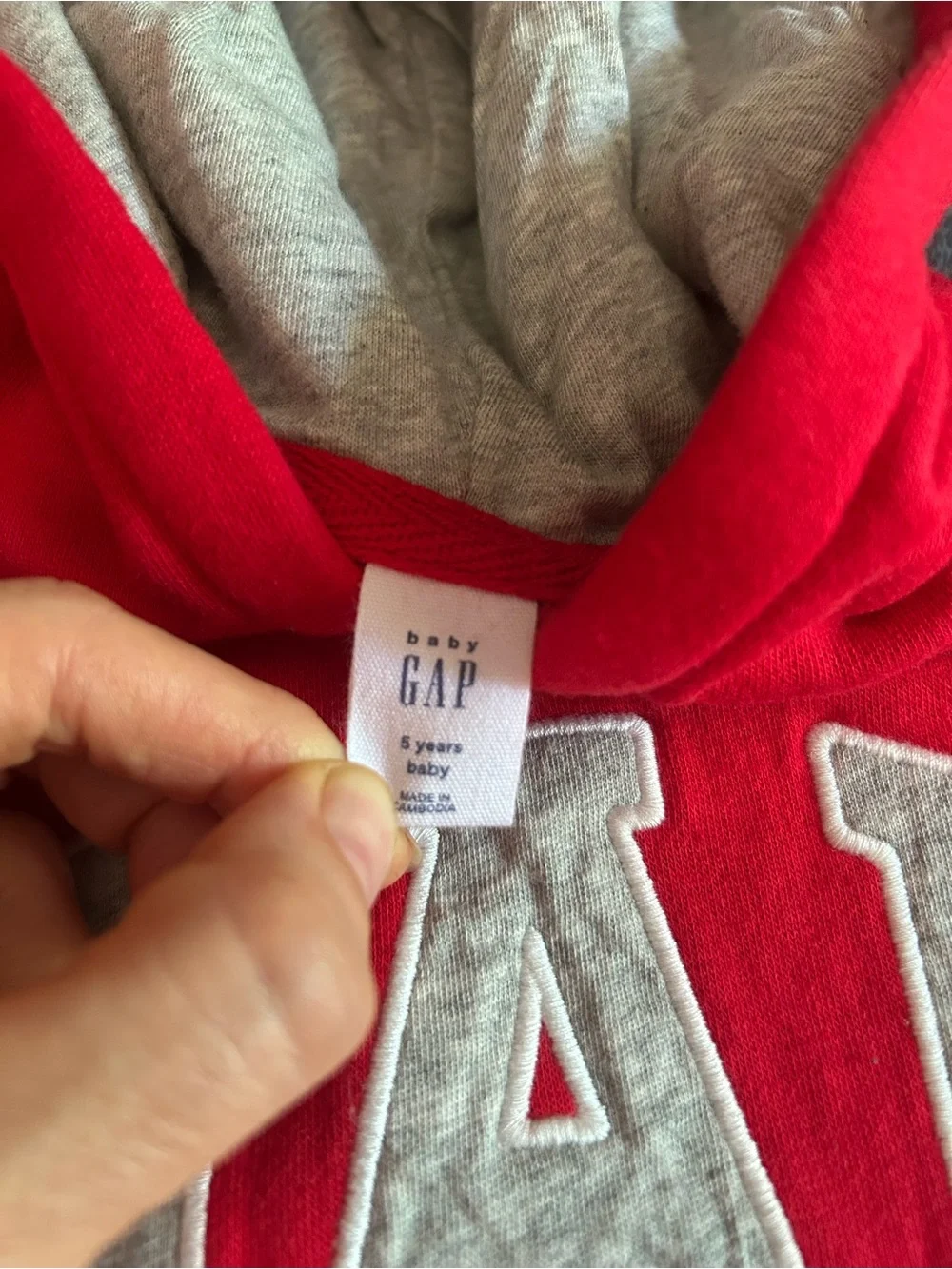 GAP Red Pullover Hoodie with Contrasting Logo